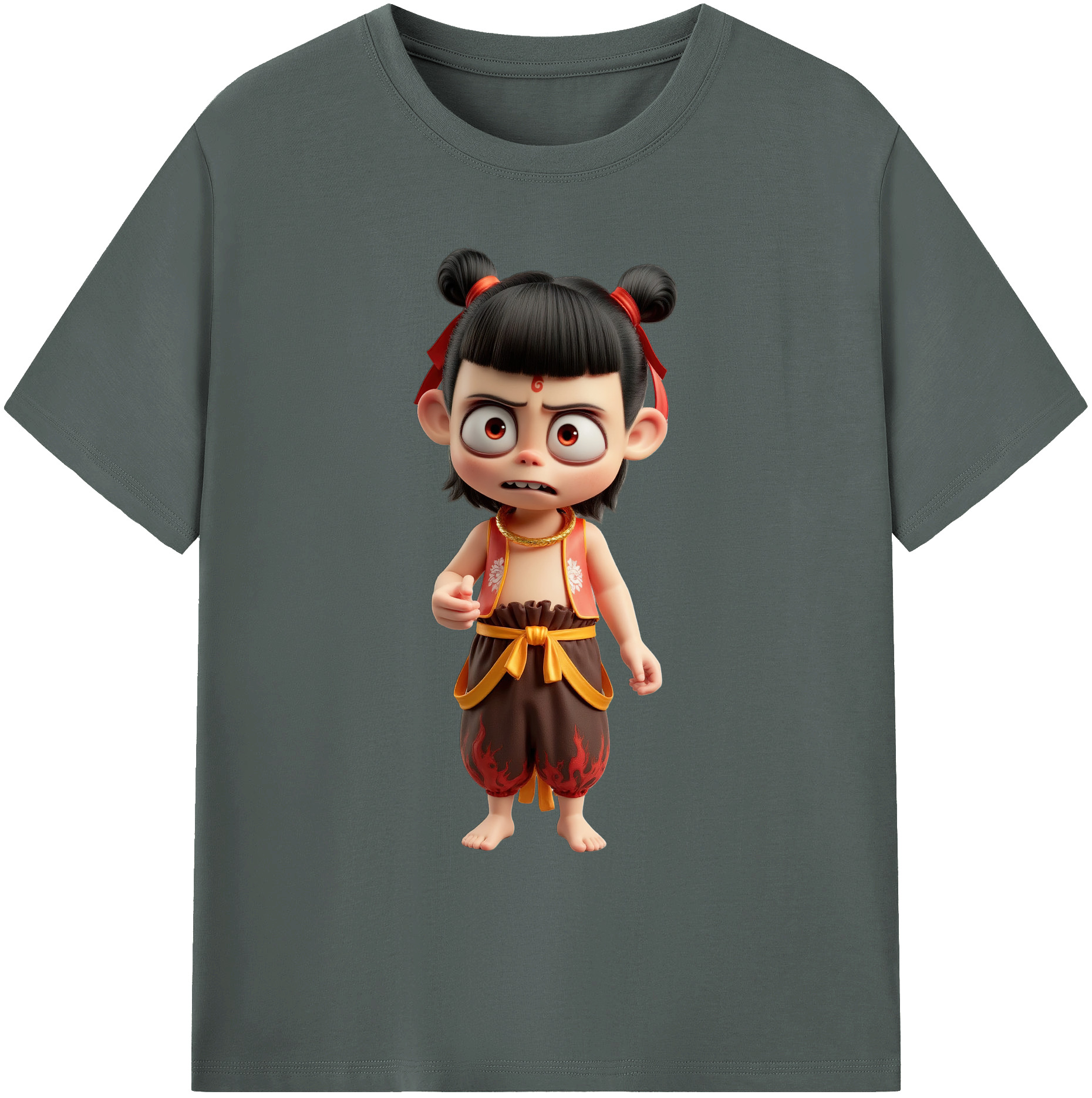 （画像用） Ne Zha 2 ナタ 魔童の大暴れ 綿100％ メンズ半袖Tシャツ｜肌触りやわらか＆通気性